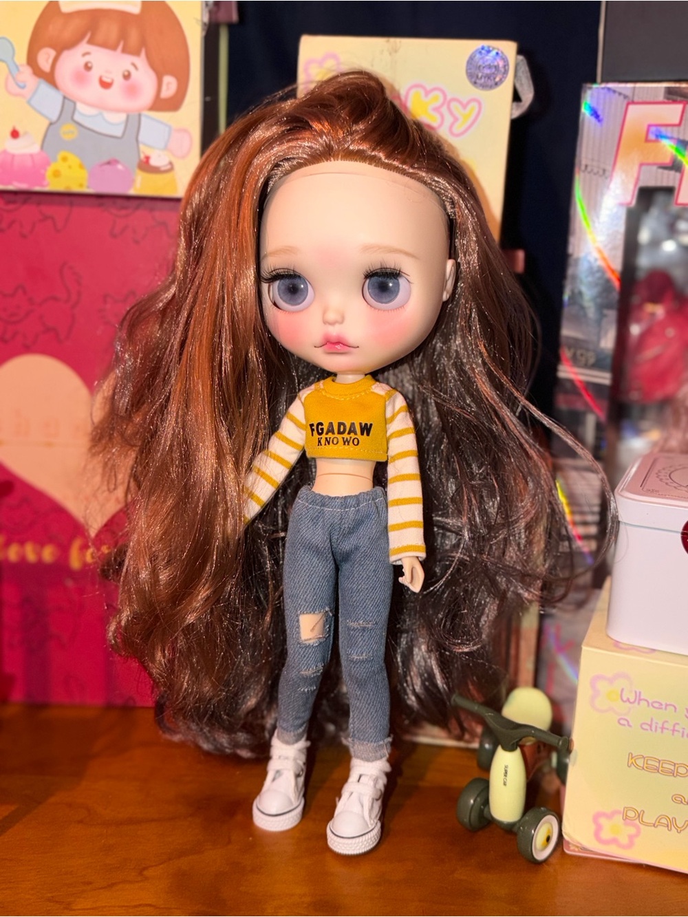 OOAK Custom Factory Blythe Doll ~ 2 Tone Dyed Hair